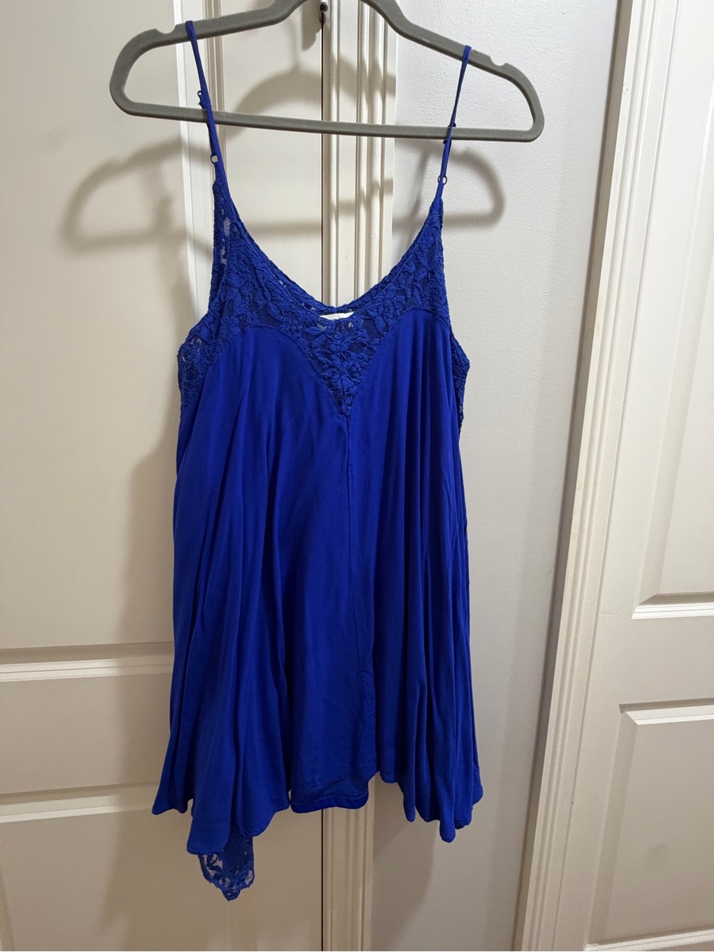 Lace-Detail Royal Blue Camisole Tank by